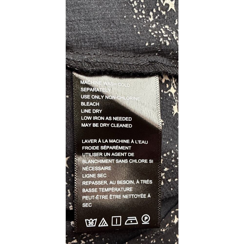 Free People Celestial Stars Align Printed Top Sheer Tie Neck Smocked Boho M - Picture 8 of 11